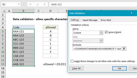 Data Validation Formulas Examples in Google Sheets