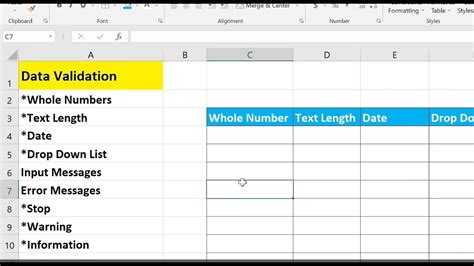 Data Validation for Whole Numbers