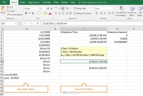 Date and Time in Excel