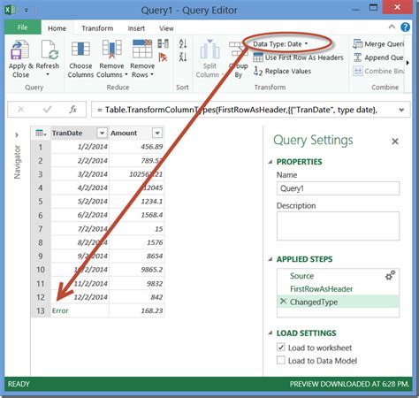 Using Power Query to separate dates and times