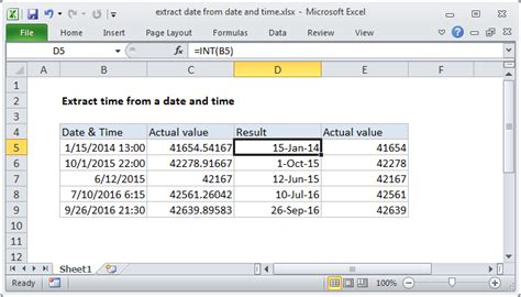 Date Extraction Formulas in Excel