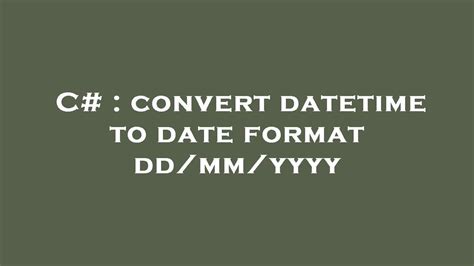 Date Format dd/mm/yyyy