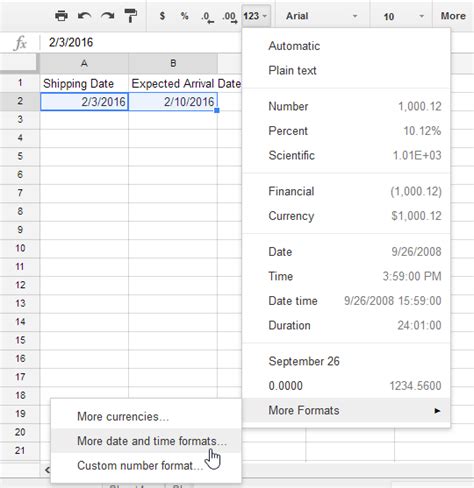 Date Format Options in Excel