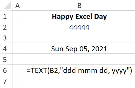 Excel Date Formatting