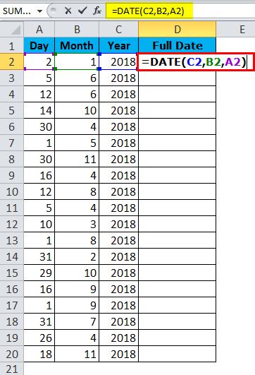 DATE Function in Excel