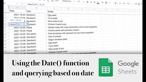 DATE Function in Google Sheets