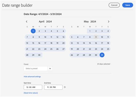 Date Range Example