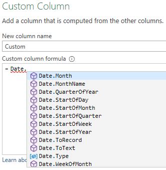 Date to quarter and year Power Query