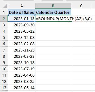 Date to Quarter Conversion in Google Sheets