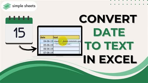 Converting date to text in Excel