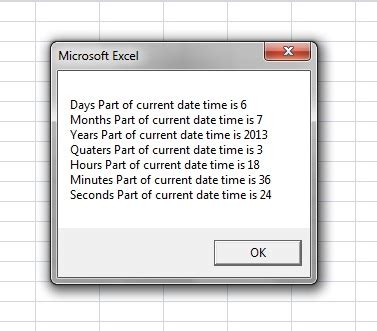 DATEPART Function in Excel