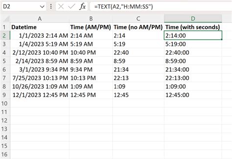 Convert datetime to time in Excel