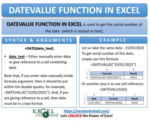 Using the DATEVALUE function in Excel