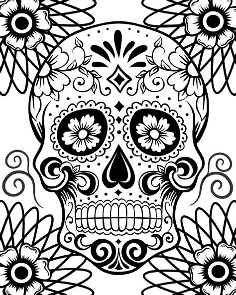 Day of the Dead Skull Coloring Pages