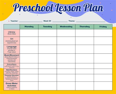 Daycare Lesson Plan Template 10