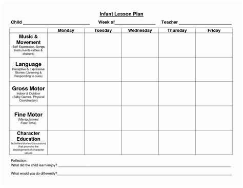 Daycare Lesson Plan Template 7