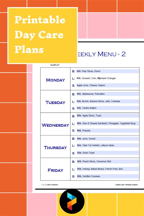 Daycare Lesson Plan Template 8