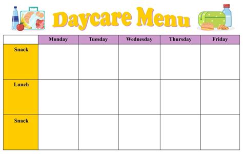 Daycare Menu Template Example 7