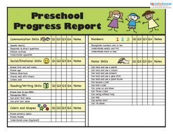 Daycare Progress Report Sample