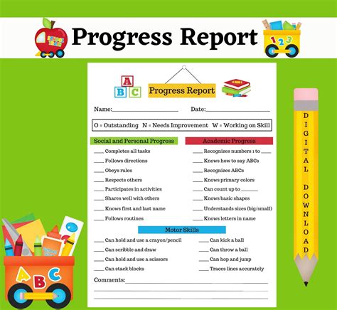 Daycare Progress Report Template