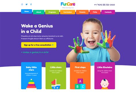 Daycare website template example 9