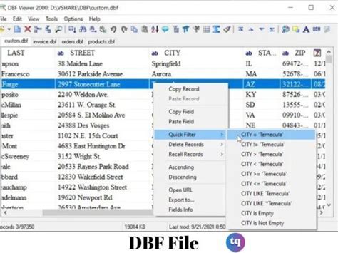 Dbf file in Excel