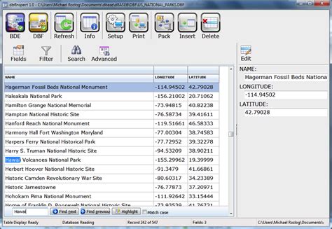 DBF file data in Excel