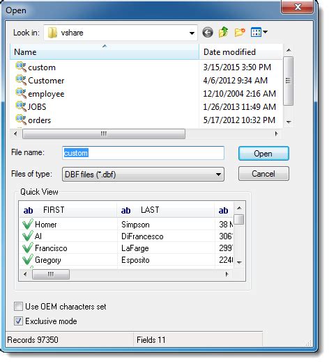 DBF File Format