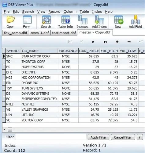 DBF File Import in Excel