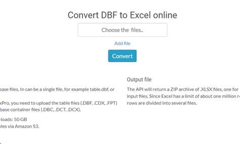 DBF to Excel Online