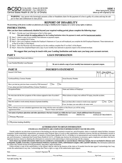 DE 2501 Form Template