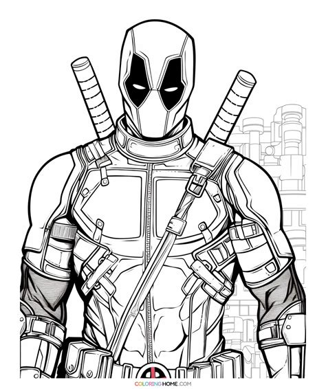 Deadpool coloring page 2