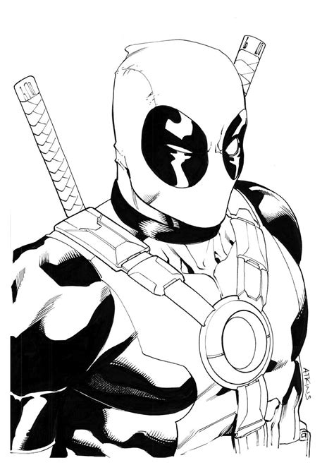 Deadpool coloring page 4