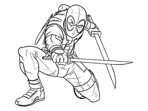 Deadpool coloring page 5