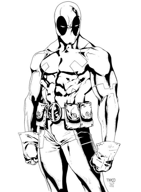 Deadpool coloring pages comic book style