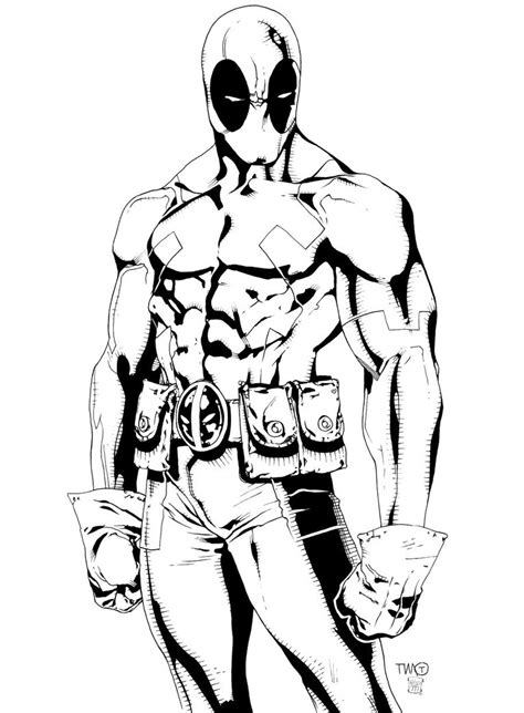 Deadpool coloring pages intricate