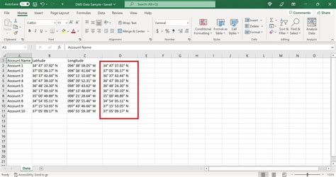 Decimal format for coordinates