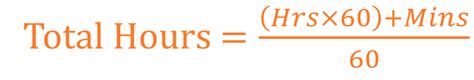 Decimal Hours Formula