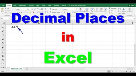 Decimal places in Excel