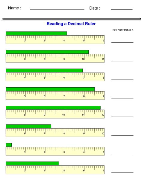 Decimal Ruler Template PDF