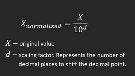 Decimal Scaling Formula