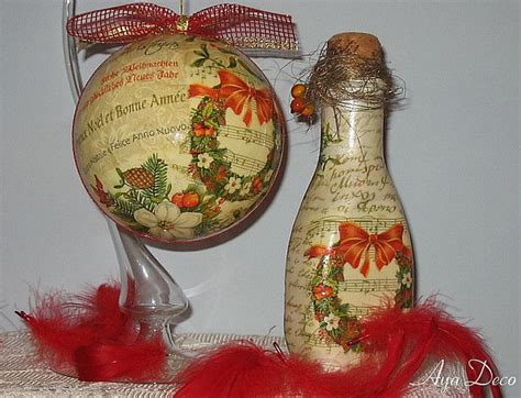 Decoupage balls with cut-out images and patterns