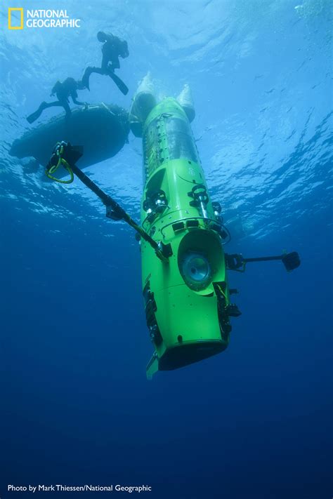 Deep diving submarine exploring the ocean floor