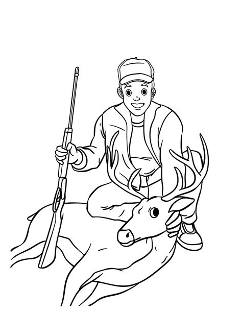 Deer Hunting Coloring Page