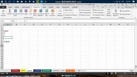 Define Variables in Excel