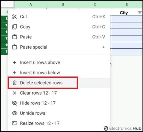 Delete blank rows in Google Sheets