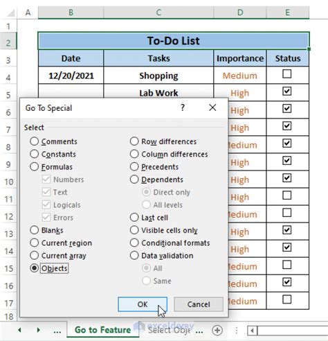 Delete Checkboxes in Excel Shortcuts