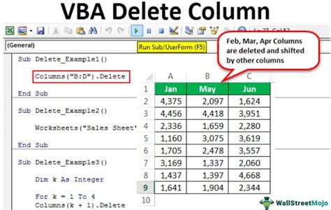 Deleting columns in VBA