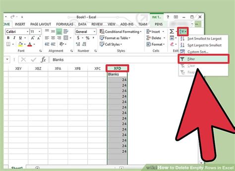 Deleting empty cells using a formula