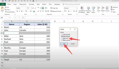 Delete Empty Rows in Excel